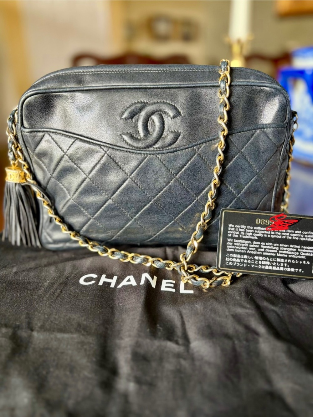 Vintage Chanel lambskin camera bag 1986-1988